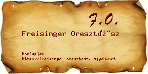 Freisinger Oresztész névjegykártya
